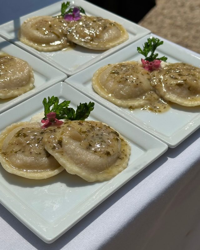 Lobster ravioli with tarragon and shaved truffle
